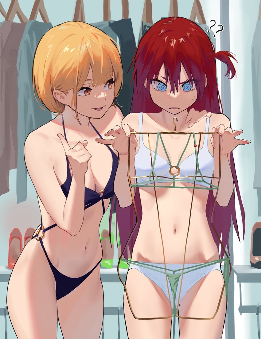 small breasts, open mouth, original, bikini, multiple girls - Anime R34