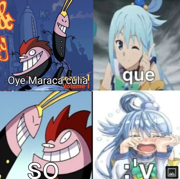 meme, crossover, spanish text, aqua (konosuba), kono subarashii