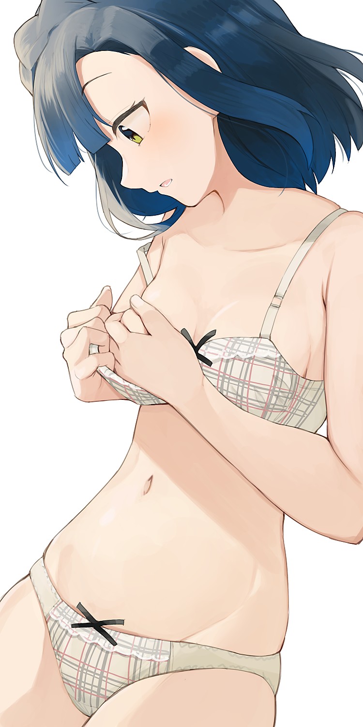 small breasts, underwear only, bra, underwear, breasts - Anime R34