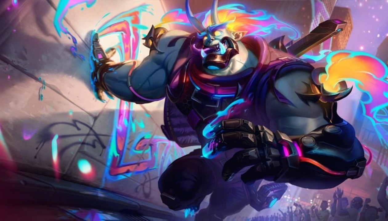 league of legends, dr. mundo, street demon mundo, 1boy, black gloves -  Anime R34
