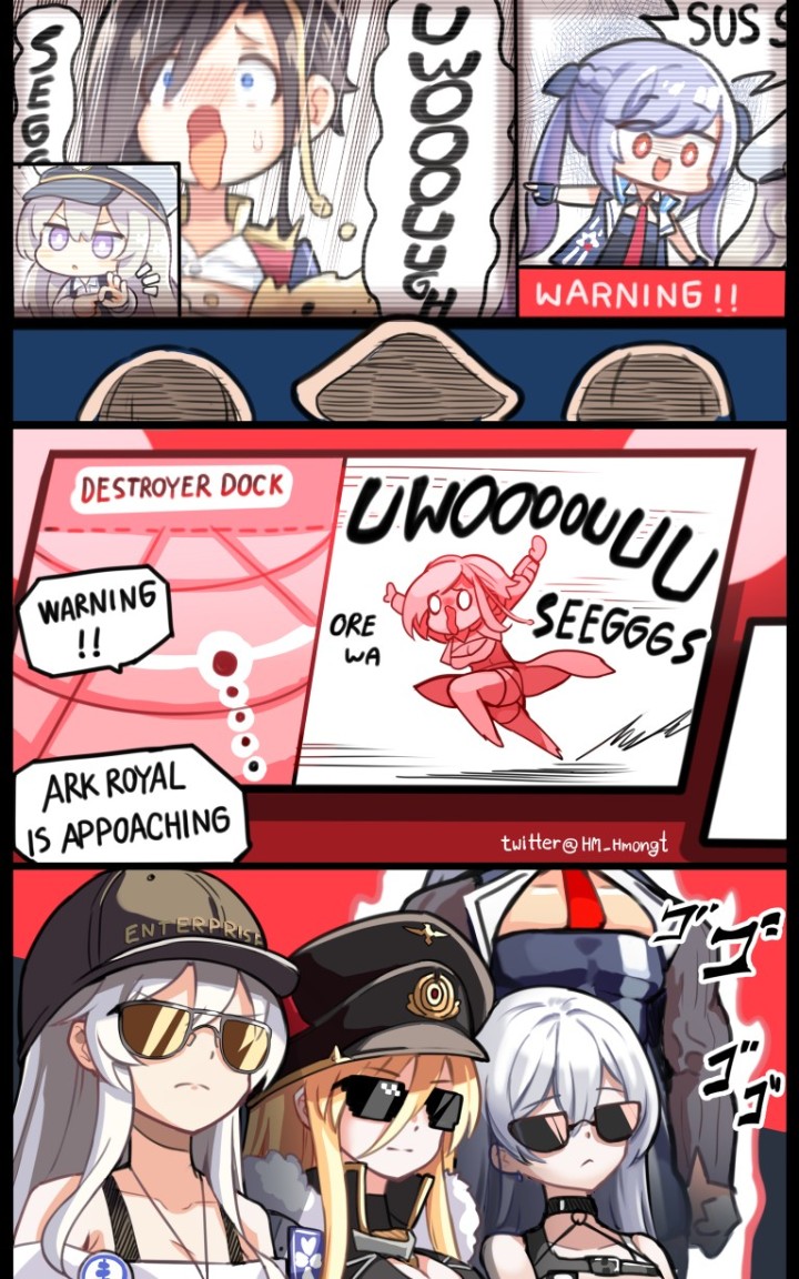 meme, sovetskaya rossiya (azur lane), multiple girls, bismarck (azur lane),  looking at screen - Anime R34